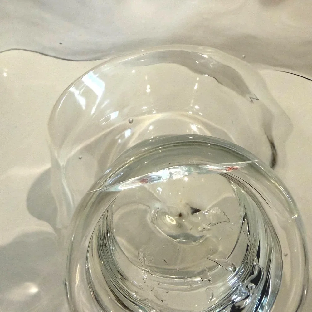 Crate and Barrel Go Fish Koi‎ Pedestal Bowl Hand Blown Glass Rare HTF Large